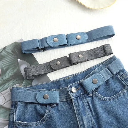 Buckle-Free Invisible Elastic Belt Adjustable Stretch Waist Band for Women Men Jean Pants Dress No Buckle Easy to Wear