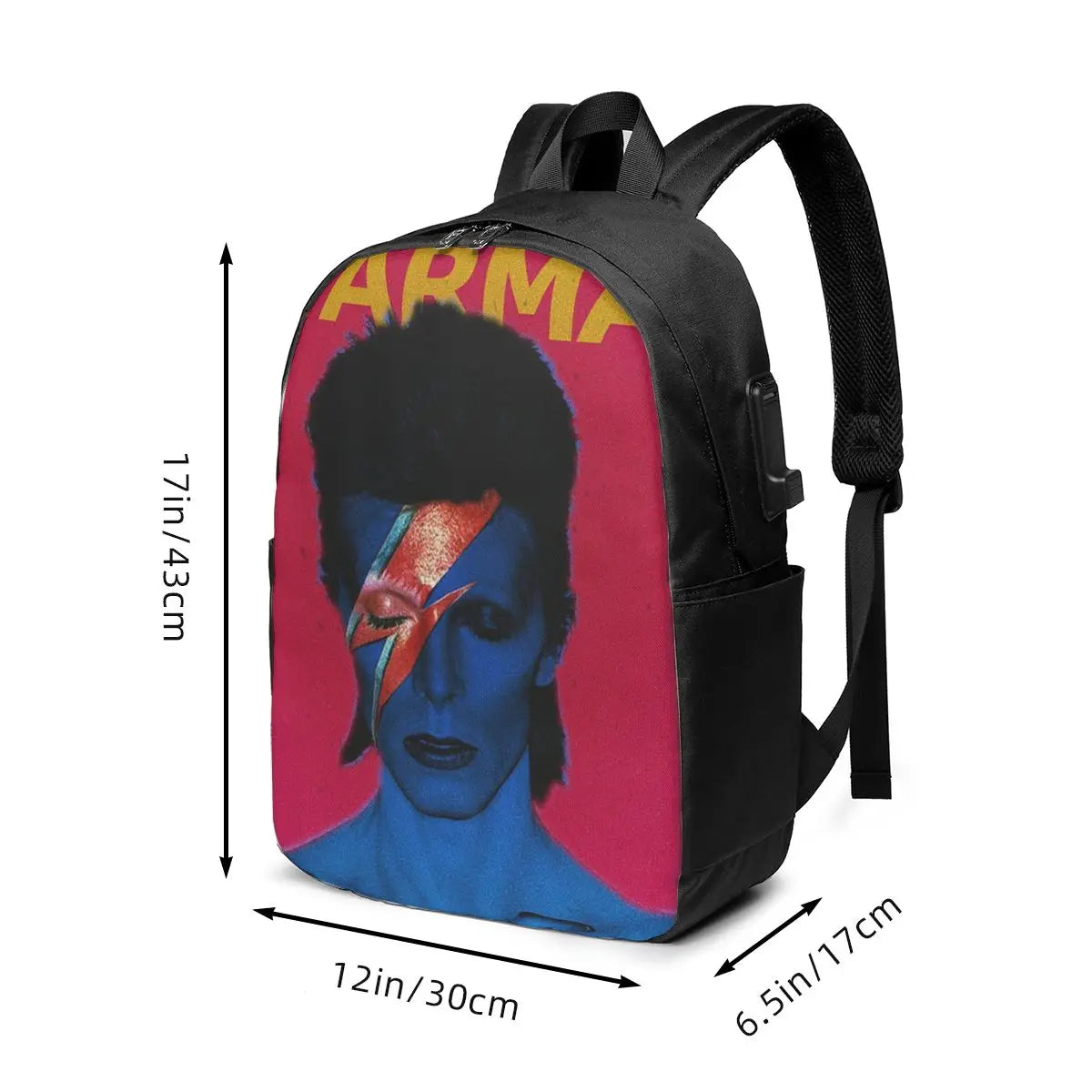 Davids Bowied Backpack Travel Notebook Bag Computer College Student School Bag Laptop Shoulder Bags for Men Women