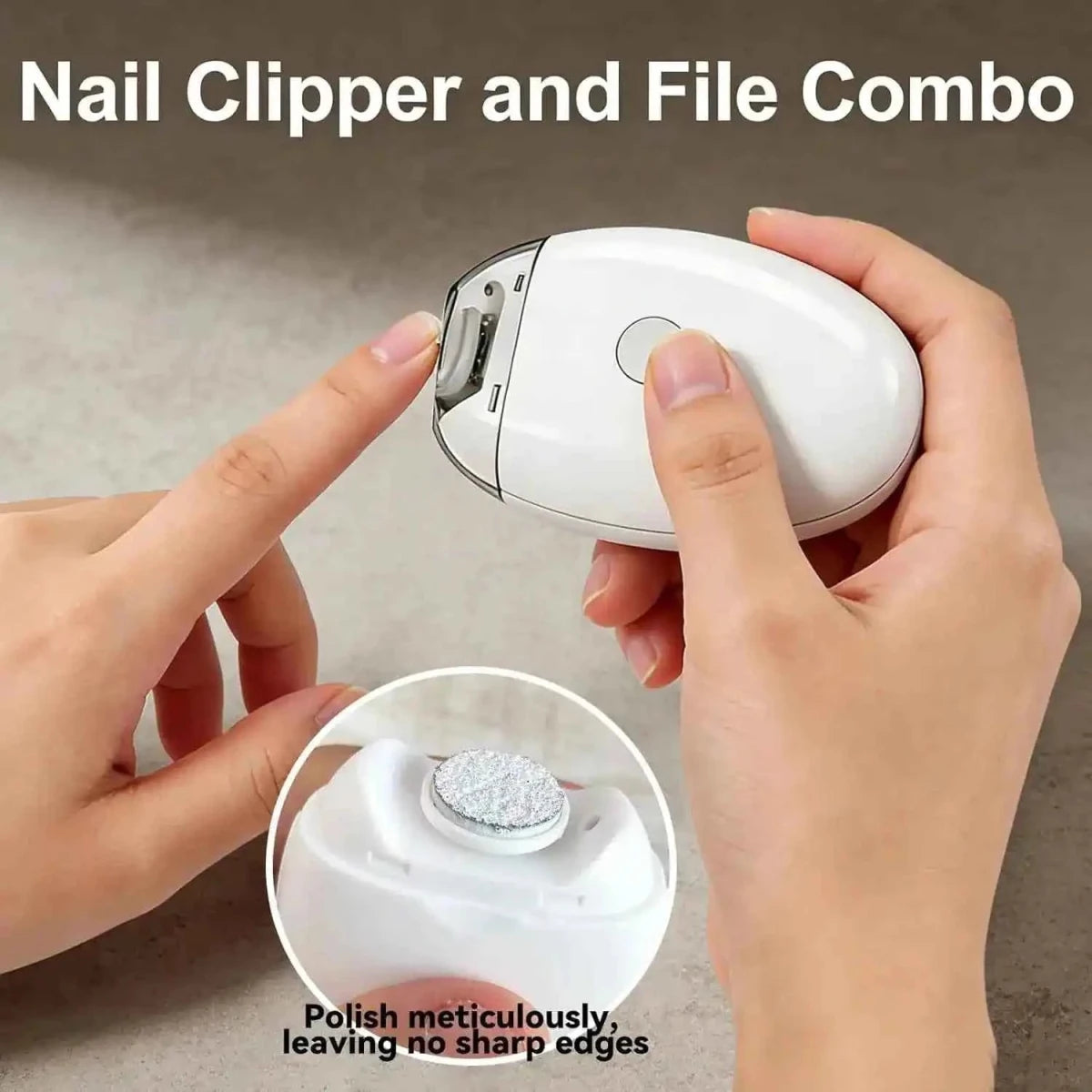 2 IN 1 Electric Nail Trimmer With LED Light Automatic Nail Grinder Trimmer For Baby Adult Mini Manicure Tools Nail Care -