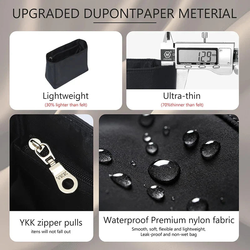 Nylon Bag Organizer Insert For 25bag  Durable Fashion Wateproof Gift Bag Support Storage Inner Modification Bag Accessories