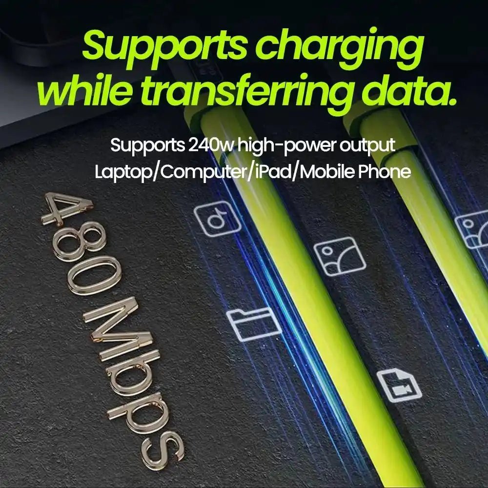 240W Type C to Type C Super Fast Charging Cable 6A USB C Cord for Xiaomi iPhone Samsung - ÅlandWell