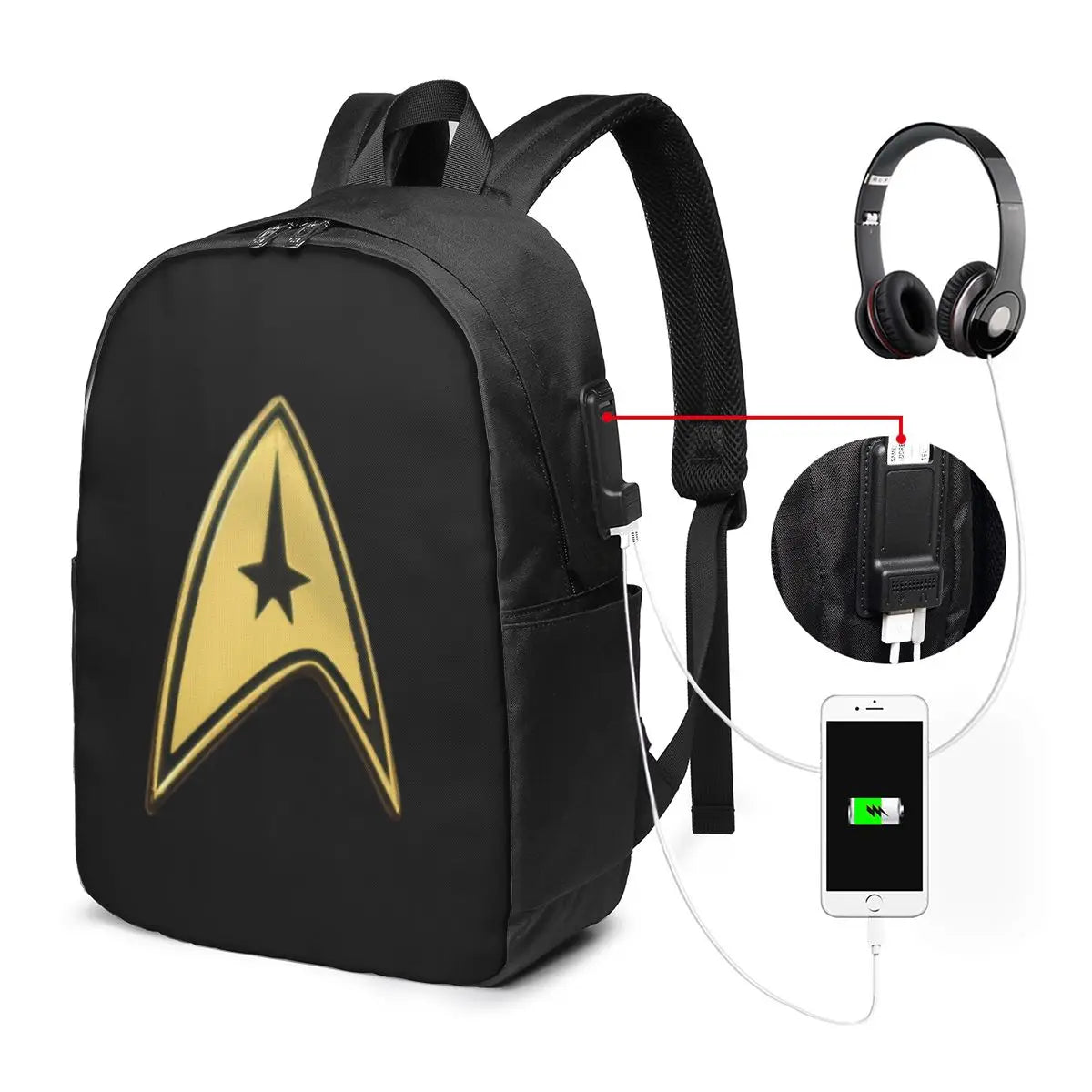 Star Treks Science Fiction TV Series Backpack Travel Notebook Bag Computer College Student School Bag Laptop Shoulder Bags