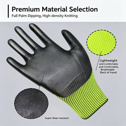 N618 Nylon Nitrile Dipped Work Gloves Oil Resistant Wear Resistant for Construction Auto Repair Factory