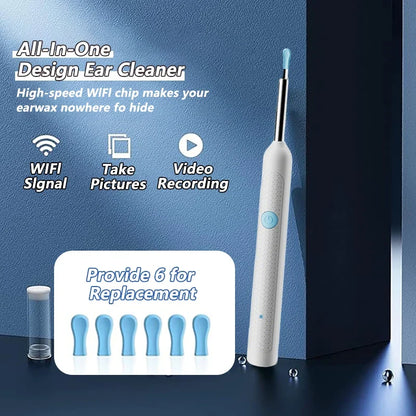 Visual Ear Wax Cleaner with Camera Safe Earwax Removal Endoscope with 5M Camera Luminous Otoscope Ear Cleaning Tools Ear Care