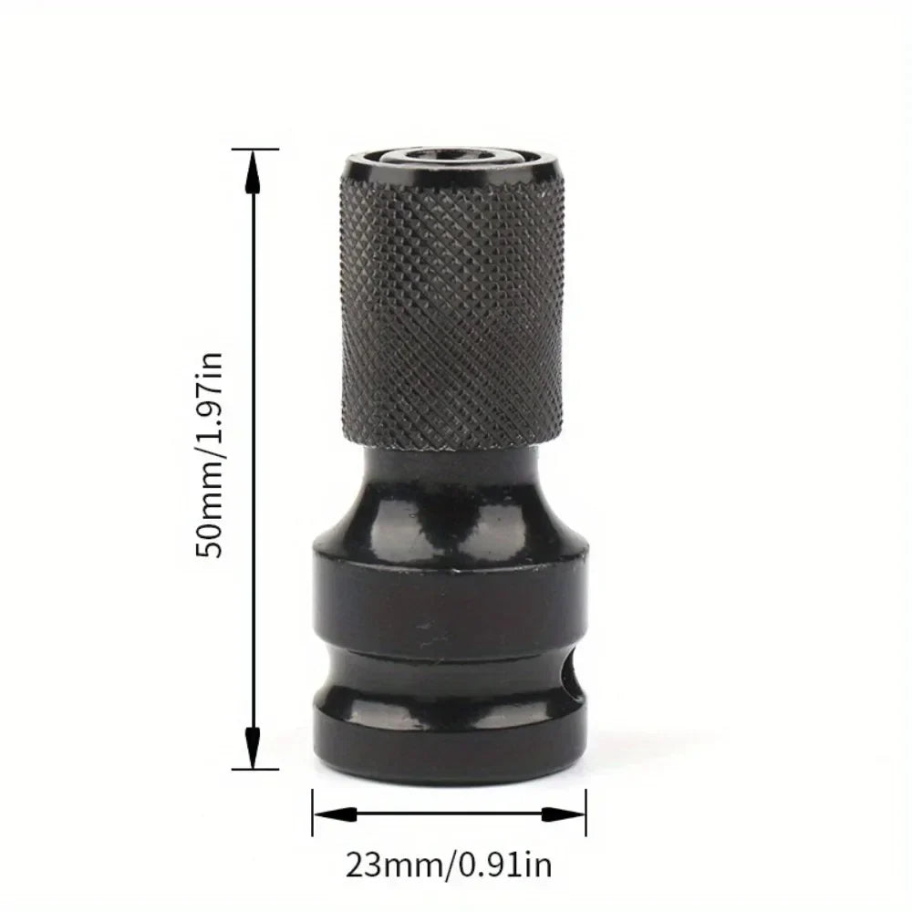 1pc Impact Wrench to Drill Adapter 1/2 to 1/4 Hex Converter Socket Extension Bit Holder for Electric Wrench and Power Tools