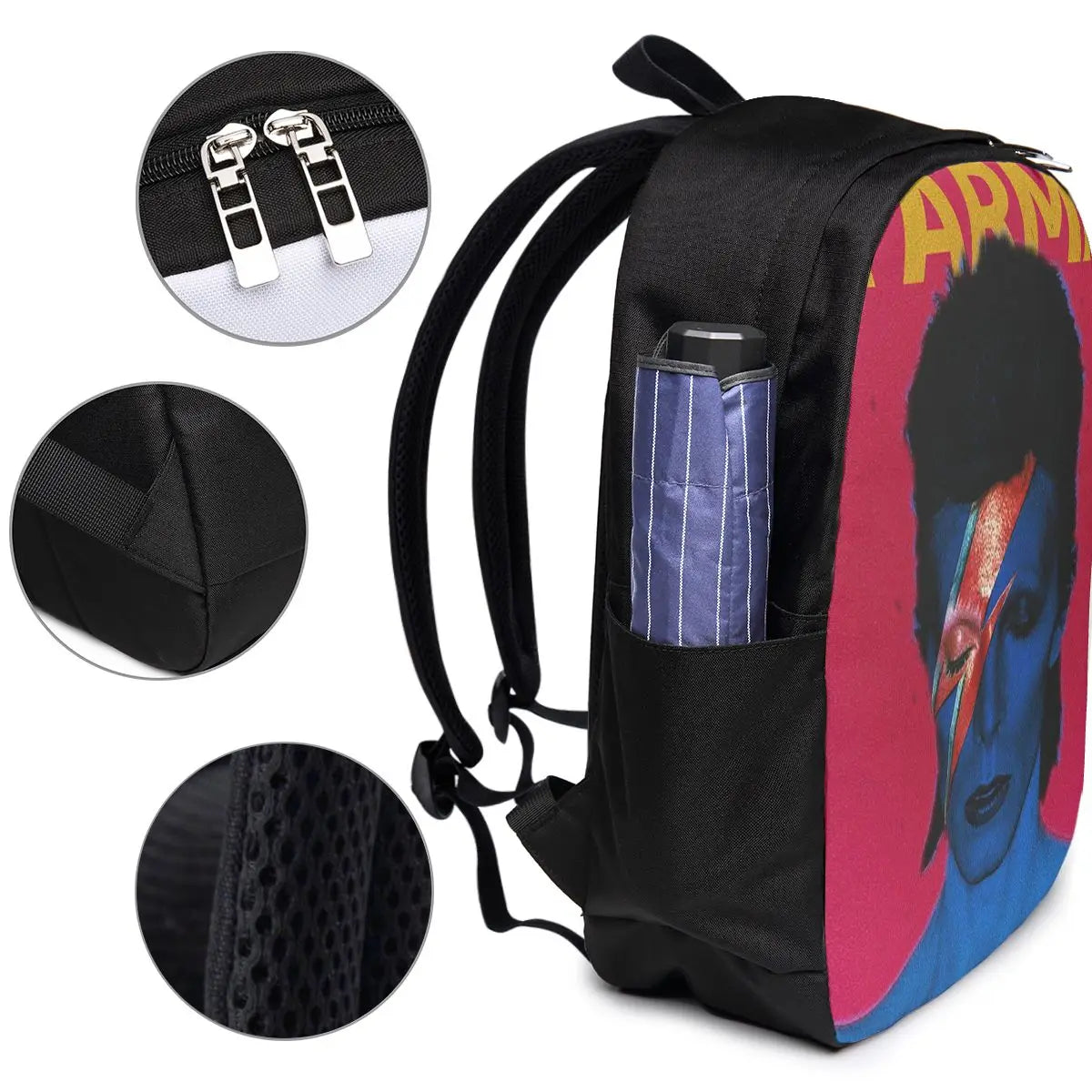 Davids Bowied Backpack Travel Notebook Bag Computer College Student School Bag Laptop Shoulder Bags for Men Women