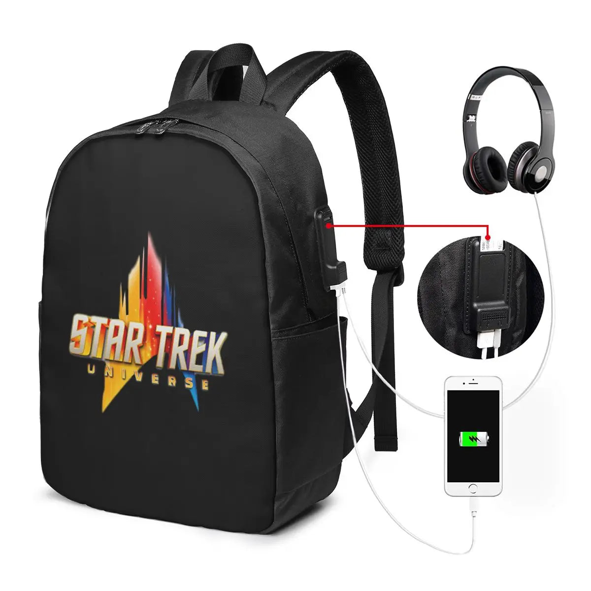 Star Treks Science Fiction TV Series Backpack Travel Notebook Bag Computer College Student School Bag Laptop Shoulder Bags