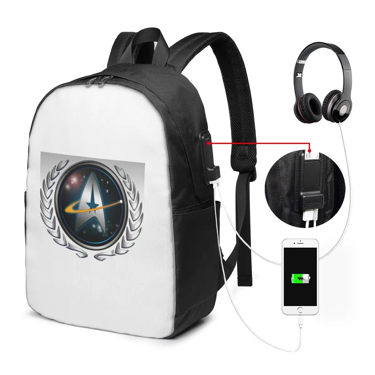 Star Treks Science Fiction TV Series Backpack Travel Notebook Bag Computer College Student School Bag Laptop Shoulder Bags