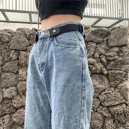 Buckle-Free Invisible Elastic Belt Adjustable Stretch Waist Band for Women Men Jean Pants Dress No Buckle Easy to Wear