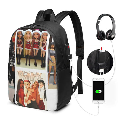 Bratz Rock Angelz Group Shot Backpack Travel Notebook Bag Computer College Student School Bag Laptop Shoulder Bags for Men Women
