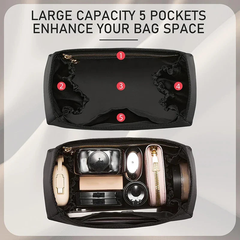 Nylon Bag Organizer Insert For 25bag  Durable Fashion Wateproof Gift Bag Support Storage Inner Modification Bag Accessories