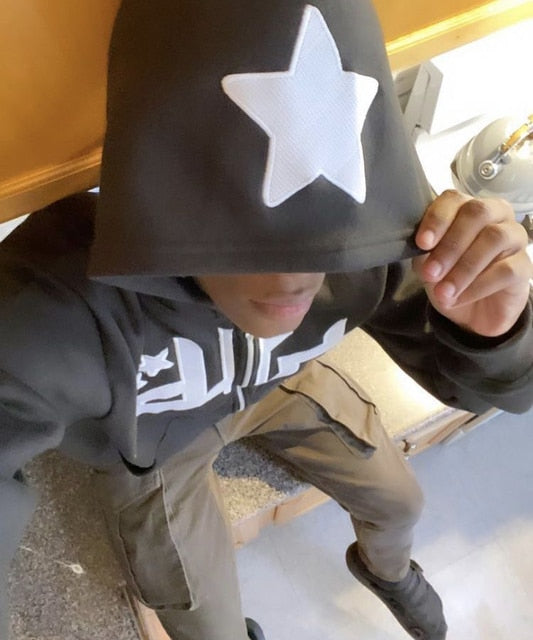 Star Printed Zip Up Hoodies - ÅlandWell