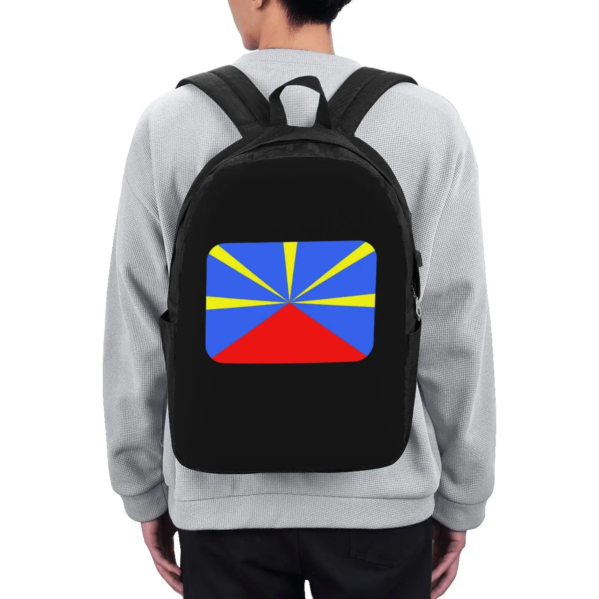 974 Reunion Island Flag Backpack Travel Notebook Bag Computer College Student School Bag Laptop Shoulder Bags for Men Women
