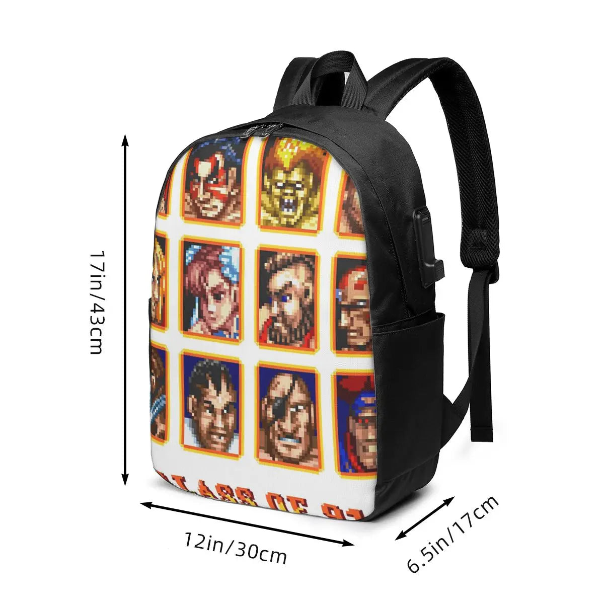 Defeated Portraits Super Street Fighter Backpack Travel Notebook Bag Computer College Student School Bag Laptop