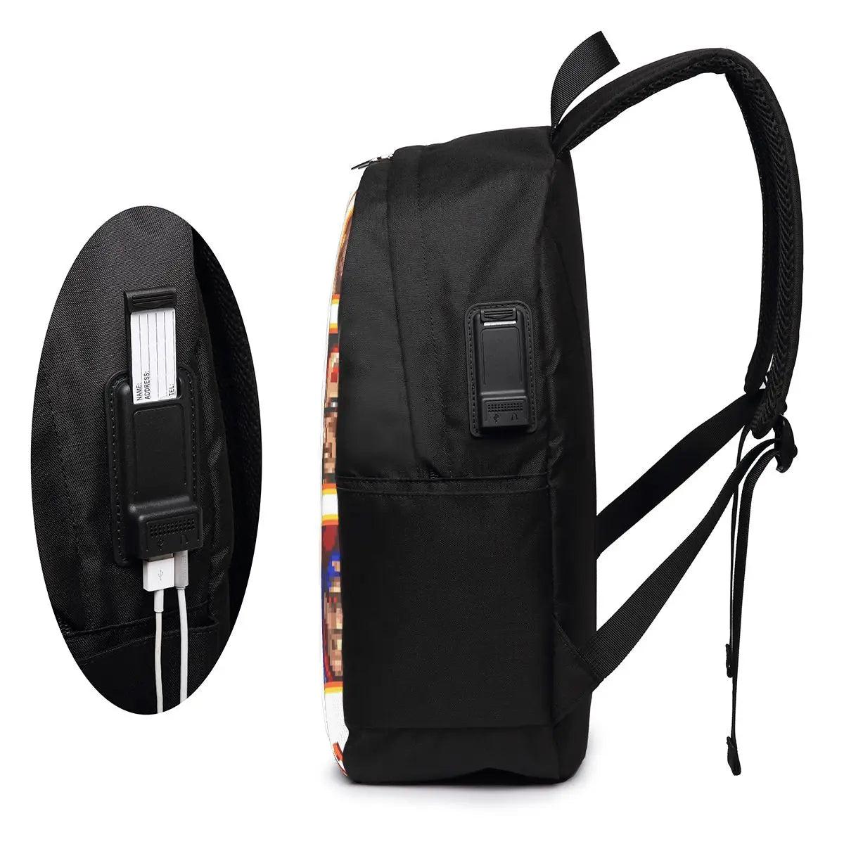 Defeated Portraits Super Street Fighter Backpack Travel Notebook Bag Computer College Student School Bag Laptop