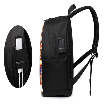 Defeated Portraits Super Street Fighter Backpack Travel Notebook Bag Computer College Student School Bag Laptop