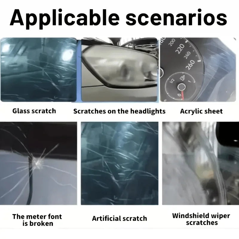 Multi-Purpose Glass Scratch Repair Polishing Paste - Scratch Repair for Car Glass and Rearview Mirrors, Scratch Repair Agent for Eyeglass Lenses, Long-Lasting and Effective
