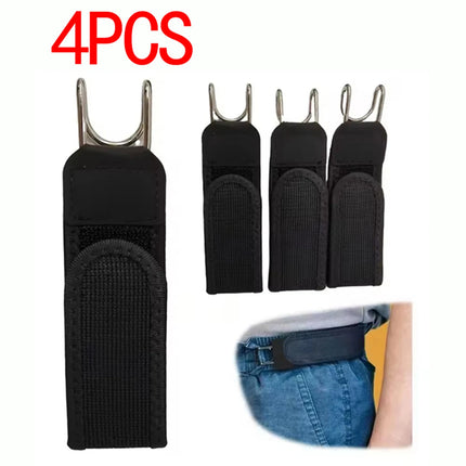 Portable Belt Buckle Unisex Elastic Waist Belt, Metal Hook Buckle-Free Adjustable Stretch Belt Daily Outdoor Jeans For Men Women
