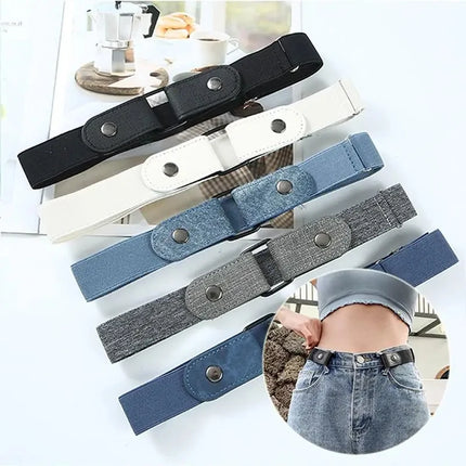 Buckle-Free Invisible Elastic Belt Adjustable Stretch Waist Band for Women Men Jean Pants Dress No Buckle Easy to Wear