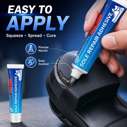 Sole Repair Adhesive 60mL, Waterproof Flexible Shoe Glue for Rubber, Leather, PU and TPR Soles, with Applicator and Sanding Disc