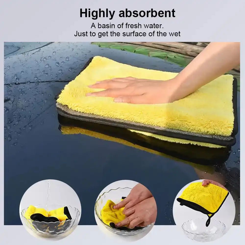 Car Wash Microfiber Towel 30x30/60CM Car Cleaning Drying Cloth Hemming Car Care Cloth Detailing Car Wash Towel - ÅlandWell