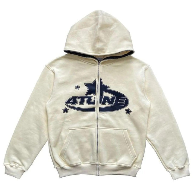 Star Printed Zip Up Hoodies - ÅlandWell