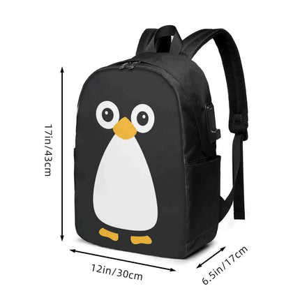 Cute Penguin Backpack Travel Notebook Bag for College Student Men Women