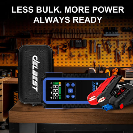 All-in-One 12V 32000mAh 6000A Jump Start 150PSI Air Pump 65W PD Charger & Tire Pressure Monitor for Compact Cars/Motorcycles