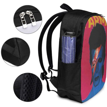 David's Bowie-inspired Backpack for College Students - Laptop Shoulder Bag for Men and Women