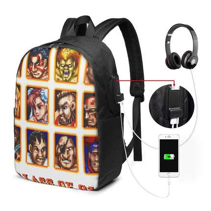 Defeated Portraits Super Street Fighter Backpack Travel Notebook Bag Computer College Student School Bag Laptop - ÅlandWell