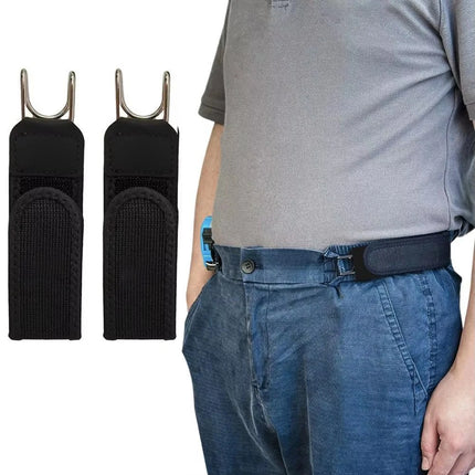 Portable Belt Buckle Unisex Elastic Waist Belt, Metal Hook Buckle-Free Adjustable Stretch Belt Daily Outdoor Jeans For Men Women