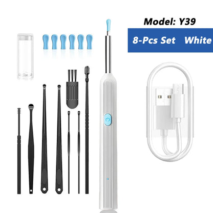 Visual Ear Wax Cleaner with Camera Safe Earwax Removal Endoscope with 5M Camera Luminous Otoscope Ear Cleaning Tools Ear Care