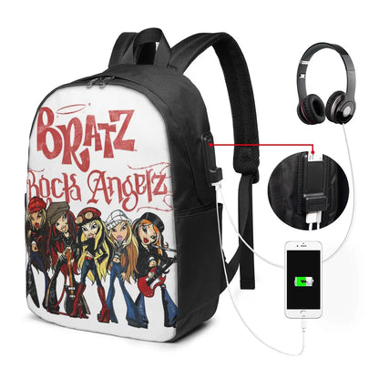 Bratz Rock Angelz Group Shot Backpack Travel Notebook Bag Computer College Student School Bag Laptop Shoulder Bags for Men Women