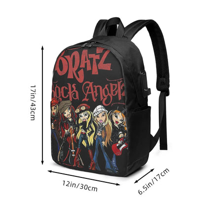 Bratz Rock Angelz Group Shot Backpack Travel Notebook Bag Computer College Student School Bag Laptop Shoulder Bags for Men Women