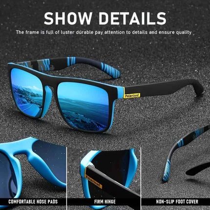 Vintage Square Polarized Sunglasses - Stylish Driving Eyewear with UV400 Protection