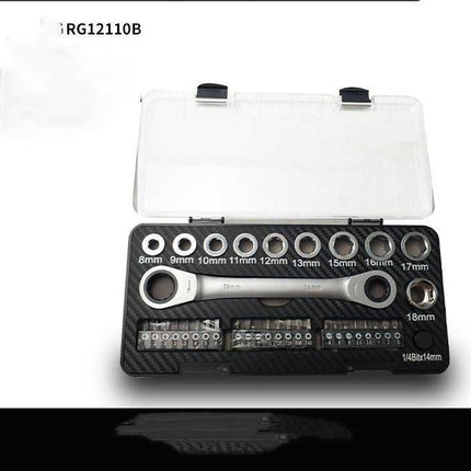 IRG12110B socket set featuring various sizes and a clear storage case.