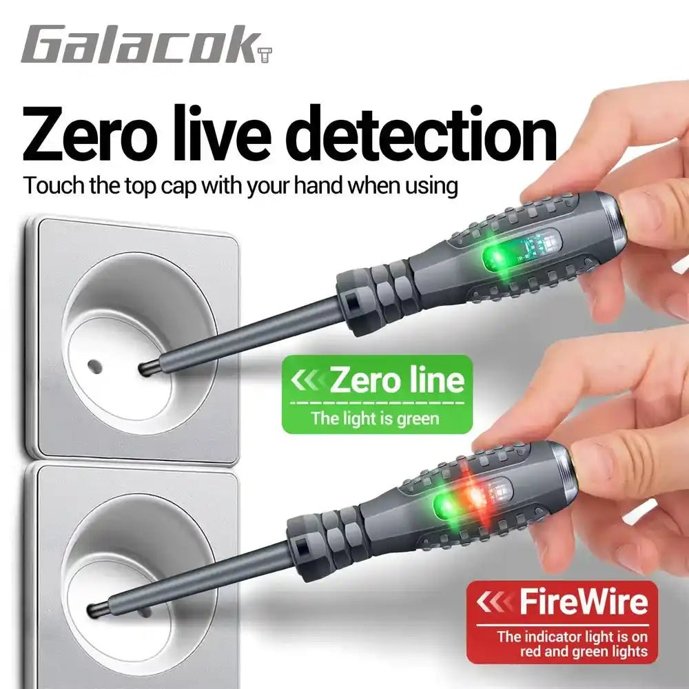 Multifunctional Electrician Test Screwdriver AC Non-contact Induction Test Pen Voltage Tester 70-600V Red Green - ÅlandWell