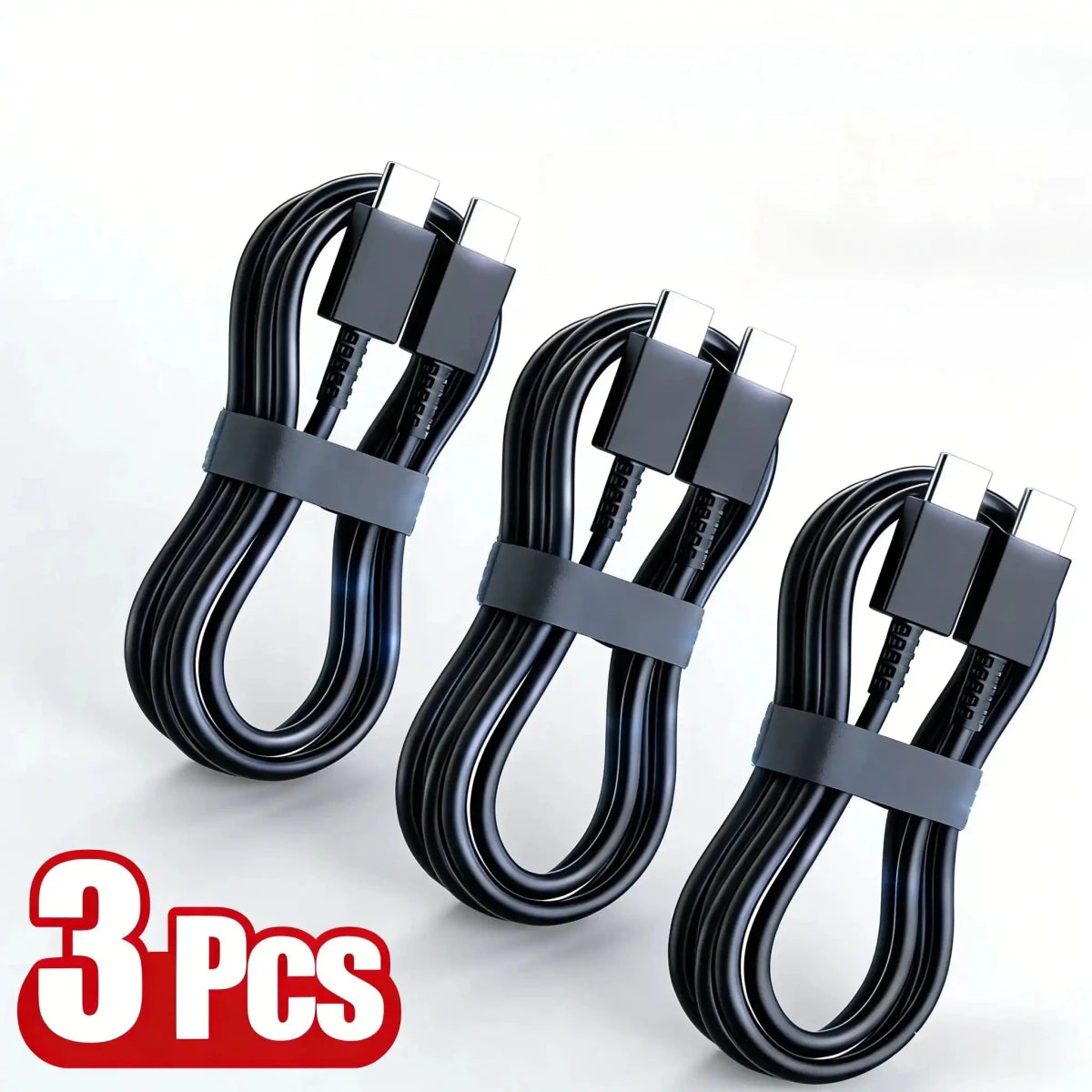 100W USB-C to USB-C Fast Charge Cable for Samsung Galaxy S22-S25, Note Ultra, A53-A54 - 3/1 Pcs - ÅlandWell