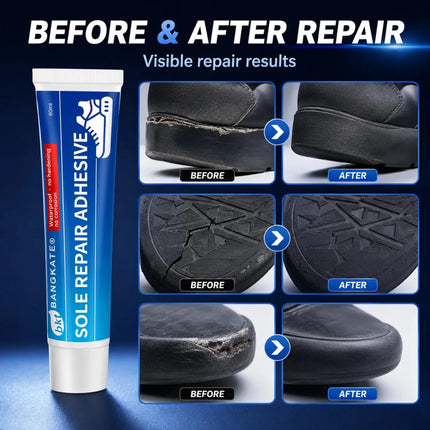 60mL Sole Repair Adhesive with Applicator - Waterproof Shoe Glue for Rubber, Leather, PU & TPR Soles - ÅlandWell